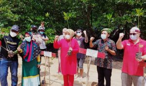 Jaga Kelestarian Lingkungan, Wagub Kepri Marlin Agustina Tanam Mangrove di Nongsa Kota Batam