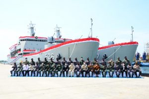 Menhan Prabowo Serahkan Dua Kapal Perang Buatan PT Bandar Abadi Kota Batam