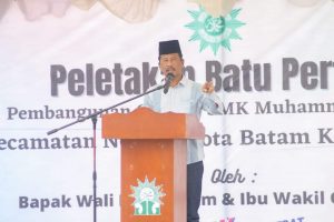 HM. Rudi Letakan Batu Pertama Pembangunan SMK Muhammadiyah Kabil Kota Batam