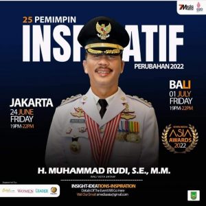 HM Rudi Kembali Dinobatkan The Best Pemimpin Inspiratif Perubahan 2022