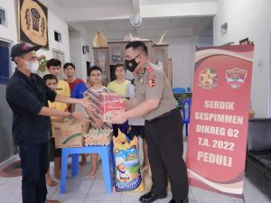 Peduli Sesama, Serdik Sespimmen Polri Ke-62 Juleigtin Siahaan Gelar Donor Darah dan Bagikan Sembako