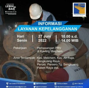 SPAM Batam Lakukan Pekerjaan Pemasangan PRV 150mm, Daerah Ini Terdampak