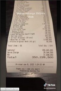 Viral, Makan di Restoran Ini Habiskan Uang Rp 350 Juta