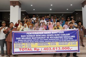 Warga Kecamatan Sagulung Kota Batam Kumpulkan Sumbangan Rp 403 Juta untuk Korban Gempa Cianjur