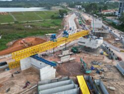 Pekerjaan Flyover Sei Ladi Memasuki Tahap Pemasangan Balok Girder