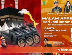 LIVESTREAMING: Malam Apresiasi Hari Jadi Batam Ke – 196 dan Solidaritas Untuk Sumatera 