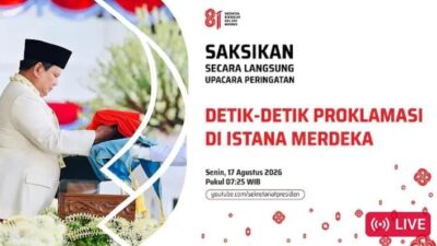LIVE STREAMING: Upacara Proklamasi Kemerdekaan Republik Indonesia ke-81 di Istana Merdeka