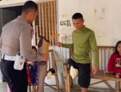 Liusman Laia Korban Laka Lantas Dapat Kaki Palsu dari Satlantas Polres Bintan