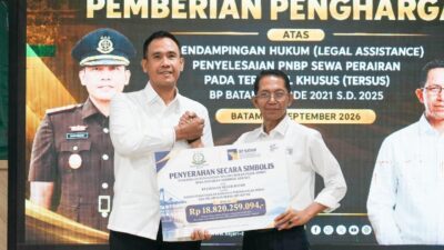 Sinergi BP Batam dan Kejari Batam, Rp18,82 Miliar PNBP Sewa Perairan Tersus Berhasil Diselesaikan