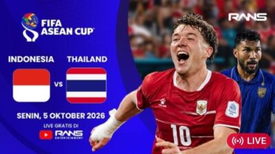 LIVE STREAMING: 3,3 Juta Penonton Saksikan Live Indonesia Vs Thailand di YouTube RANS Entertainment